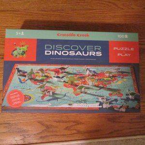New Crocodile Creek Discover Dinosaurs Puzzle 100 piece 21 Figures Play & Learn